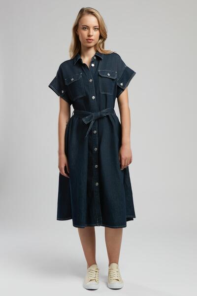 Lee Cooper Classic Collar Straight Standard Women's Dress 252 Lcf 144003 Maya...