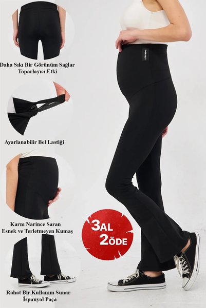Lesa Wear İspanyol Paça Ayarlanabilir Yüksek Bel Esnek Toparlayıcı Ve Sıkılaş...