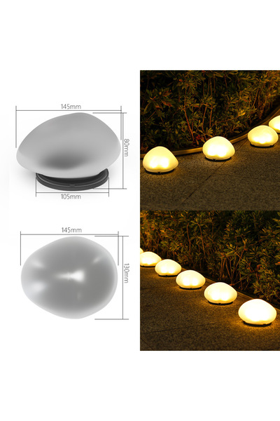 Choice XIWANGFIRE 2PCS Warm Light Cobblestone Shaped Solar Lamp Frosted Glass...