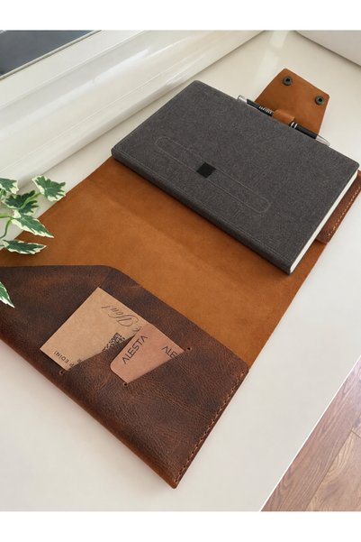 ALESTA LEATHER (Writing the Name) Handmade Genuine Leather Organizer Planner/...