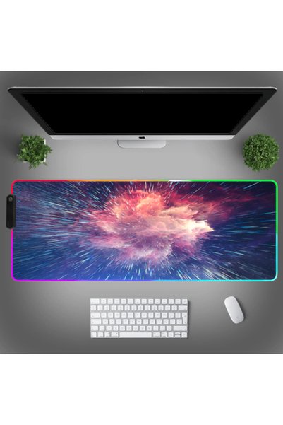 VisionHub Mousepad profesional de gaming RGB de dimensiuni mari, lumini LED, ...