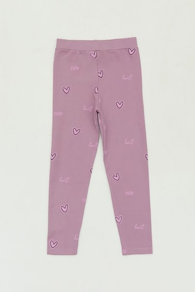 Fulla Moda Mädchen-Leggings mit Herz-Aufdruck