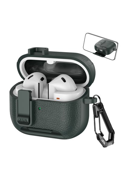 Choice13 For Galaxy Buds 3 Green Leather Texture Protective Case For Samsung ...