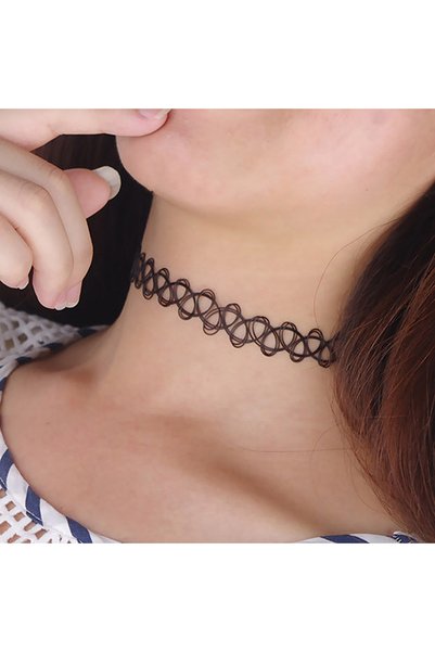 Choice Necklace Tattoo Necklace 90s Vintage Retro Elastic Gothic Jewelry Holl...