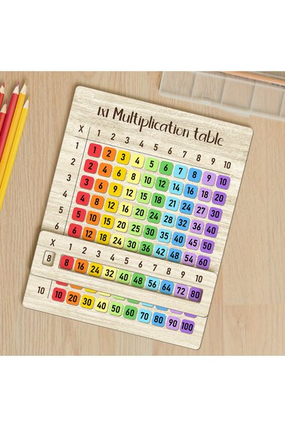 Choice 1Pc Multiplication Table Wooden Board Set — Natural Wood Learning Boar...