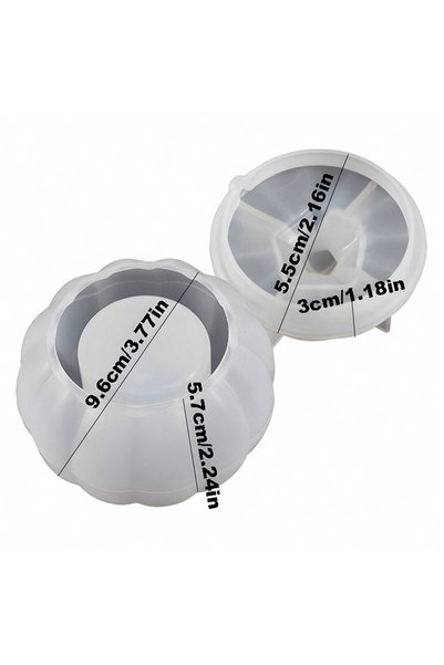 Choice WHITE DIY Pumpkin Candle Jar Mold Jewelry Storage Box with Lid Silicon...
