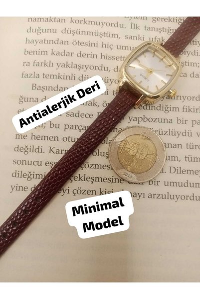 Brality Vintage Modal Design - Women's Wristwatch with Gold Case, Burgundy St...
