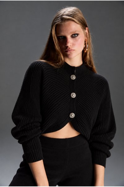 MARLİNG Set de tricotaje pentru femei, negru, cu pantaloni scurți și top