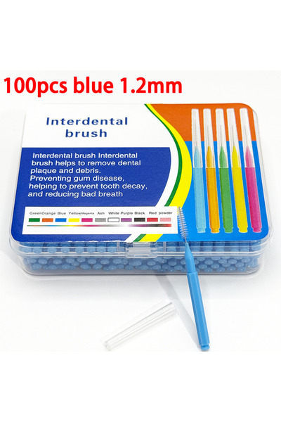 Choice7 100pcs blue 1.2mm 100Pcs/box Interdental Brushes Travel Case for Teet...