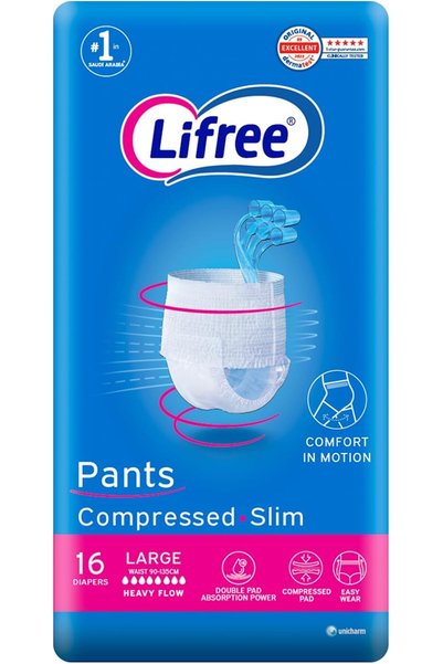 Lifree حفاضات الكبار سليم كولوت فائقة الامتصاص، حجم كبير 16 قطعة