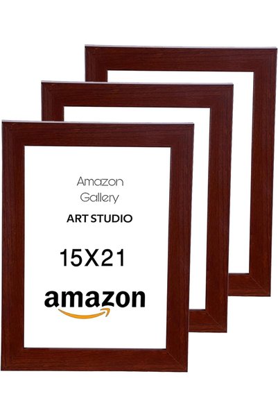 Generic 15X21CM photo Frame Wall & Tabletop - 6X8 Inch(Brown-M, 6X8-15X21(3 PSC)