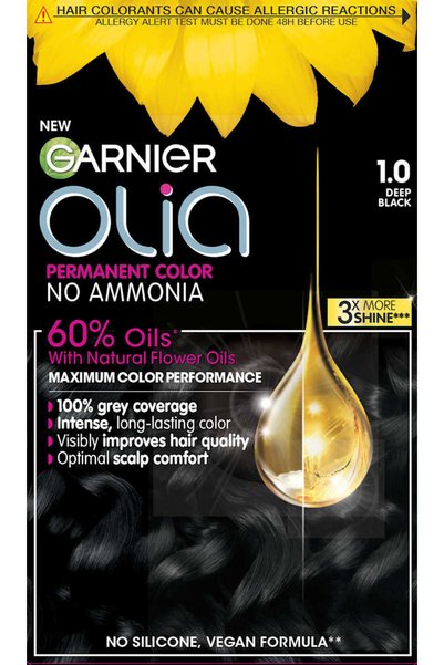 Garnier Olia Vopsea permanentă 1.0 Deep Black, 174 ml