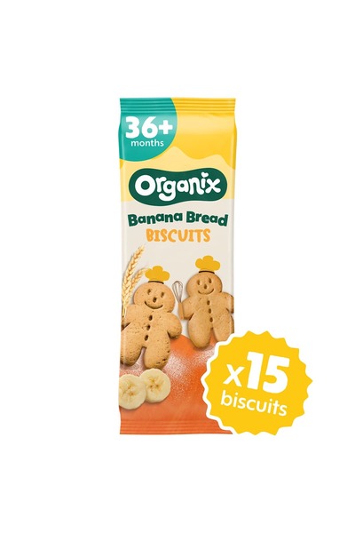 Organix Biscuiți BIO cu banane, 3 ani+, 135 g