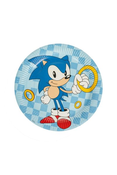 Baloane Vesele Set 6 Farfurii Petrecere Tematica Sonic 23 cm