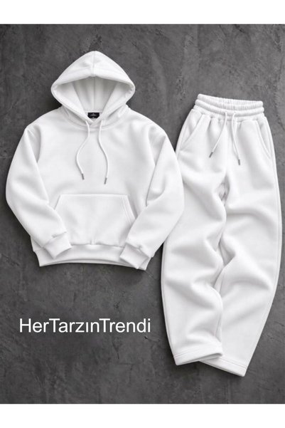HerTarzınTrendi طقم بدلة رياضية أساسية للجنسين مع قلنسوة، ألوان زاهية، مجموعة...