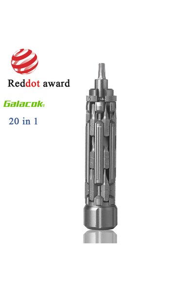 Choice طقم مفكات متعددة الوظائف من جالاكوك S1 EDC باللون الرمادي مع رؤوس مثقا...