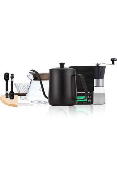 Generic طقم تقطير القهوة V60، مجموعة من 10 قطع لتحضير القهوة المتخصصة، أدوات ...