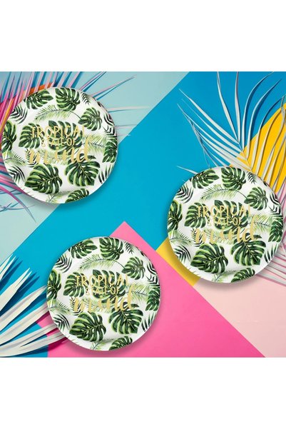 Baloane Vesele Set 6 Farfurii Petreceri Tematica Tropicala 18 cm