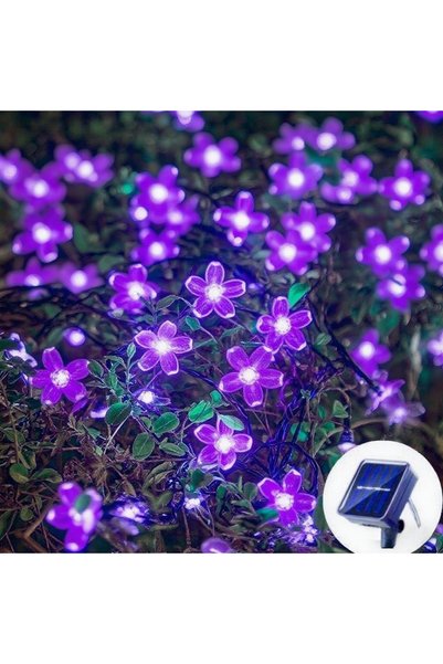 Choice 5M 20leds 8 modes Purple Solar Cherry Garden Blossom Flower Lights Gar...