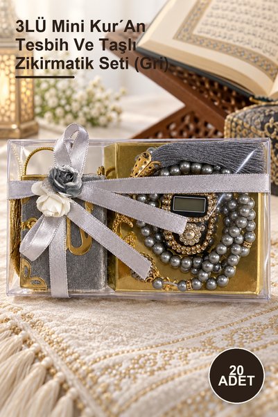 Yenilig 20 Pieces of 3-Piece Mini Quran Prayer Beads and Stone Zikirmatik Set...