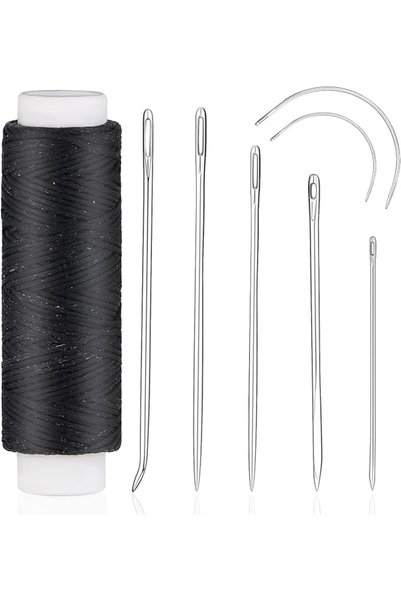 MAKINGTEC 32 Yards Waxed Thread with 7 Needles Leather Hand Sewing Thread, Fl...