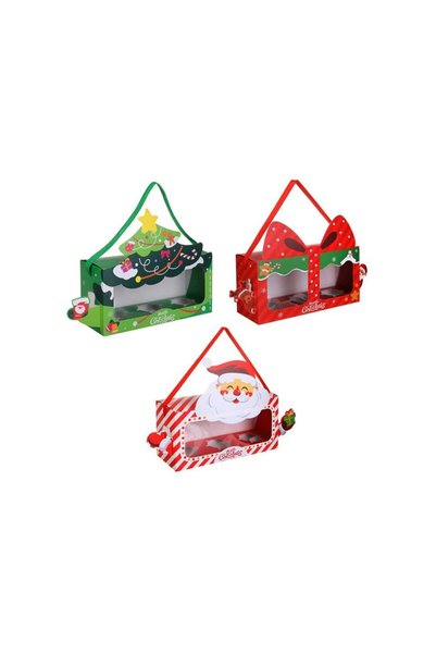Jumbo Cutii de Craciun cu Model Mos Craciun Brad Cadou cu Fereastra pentru 3 ...