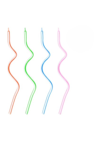 Baloane Vesele Set of 12 Multicolored Wavy Cake Candles – 14 cm