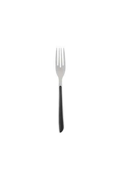 Jumbo Furculita Mare din Inox cu Maner Negru 21cm