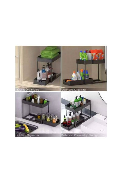 Jumbo Etajera cu 2 Nivele 1 Raft Glisant 39x21x37.5cm