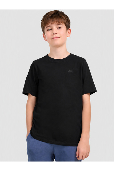 4F Tricou pentru băieți M3603 - Bluză cu mânecă scurtă și guler rotund - Îmbrăcăminte casual de zi cu zi - Purtare casual de zi cu zi