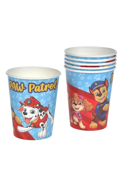 Baloane Vesele Set of 6 Paw Patrol Party Glasses, Red and Blue – 240 ml