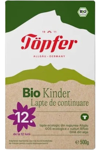 Töpfer Lapte de continuare Lactana Kinder Bio 12+, 500 g