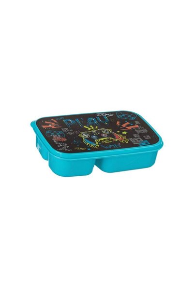 Jumbo Caserola din Plastic cu 3 Compartimente Bleu Gamer pentru Copii 970ml