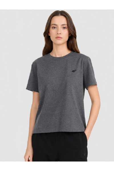 4F Tricou de damă F3501 - Bluză cu mânecă scurtă și guler rotund - Îmbrăcăminte casual de zi cu zi