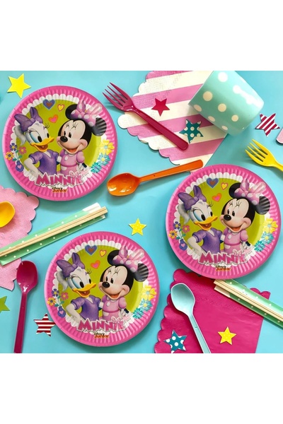 Baloane Vesele Set 6 Farfurii Petrecere Minnie Mouse 20 cm