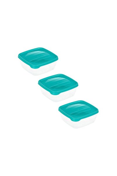 Jumbo Set Caserole Transparente cu Capac Verde 900ml - 3buc