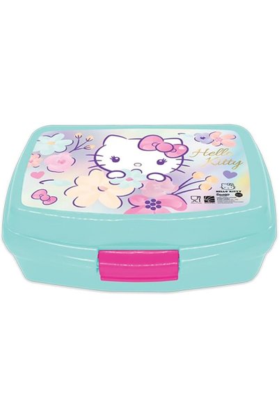 HelloKittyFriends صندوق غداء بلاستيكي للأطفال من هيلو كيتي، أزرق اللون
