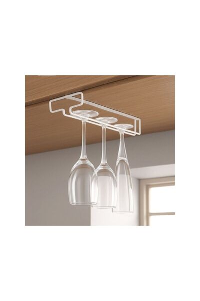Jumbo White Metal Wine Glass Holder 26cm