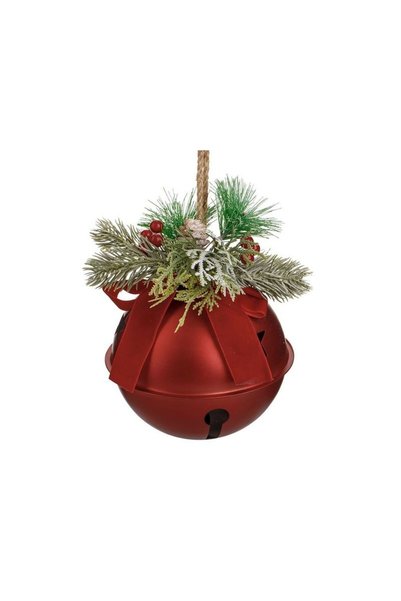 Jumbo Clopot Decorativ de Craciun Ø14cm cu Ramura Berries