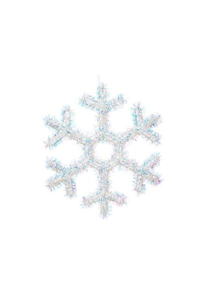 Jumbo Decoratiune de Craciun Fulg Alb Irizat 3D Beteala 34x34cm