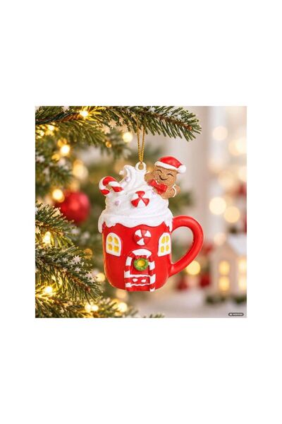 Jumbo Ornament de Brad din Polirasina in Forma de Om de Turta Dulce intr-o Ca...