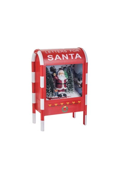 Jumbo Decoratiune de Craciun Cutie Postala cu Mos Craciun Lumina & Muzica 20x...