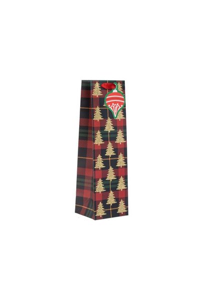 Jumbo Sacosa Cadou de Craciun Rosie in Carouri Brad cu Glitter Bej pentru Sti...