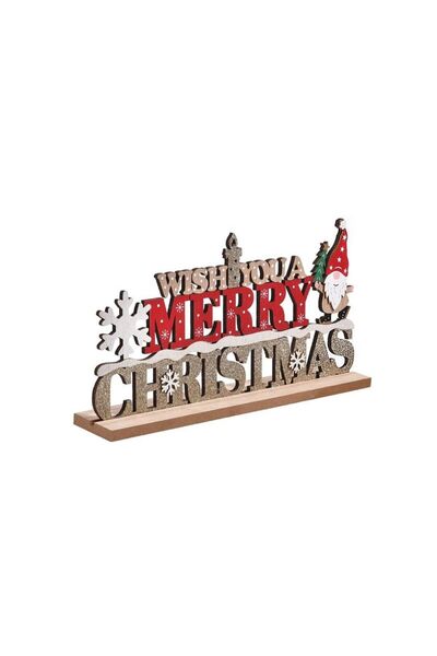 Jumbo Decoratiune de Craciun Tablita din Lemn Wish You A Merry Christmas Gnom...