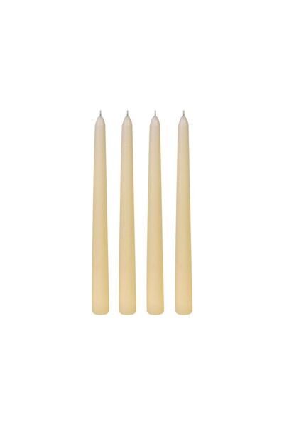 Jumbo Set Lumanari Ecru pentru Sfesnic Ø2.5x25cm - 4buc