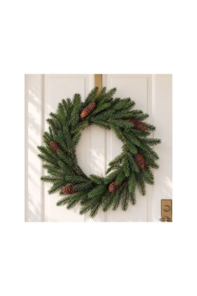 Jumbo Decorative Christmas Wreath of Fir Branches with Cones Ø40cm