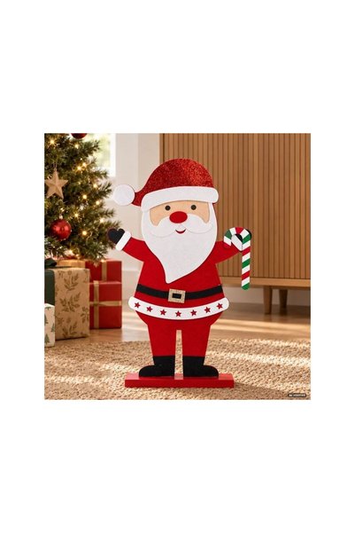 Jumbo Figurina Decorativa de Craciun Mos Craciun din Fetru 29x46cm