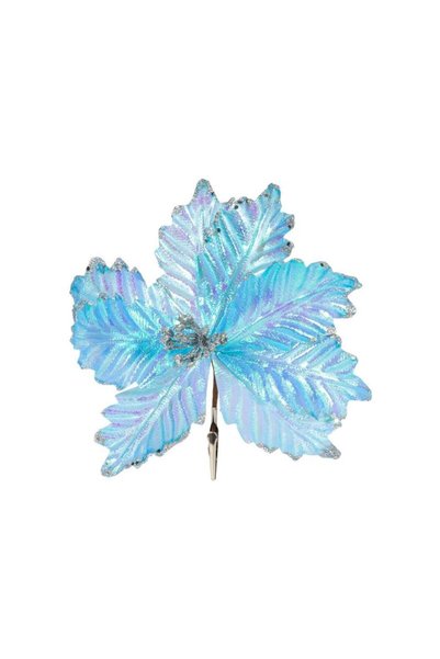 Jumbo Floare Decorativa de Craciun Ciel Irizata cu Clips 23cm