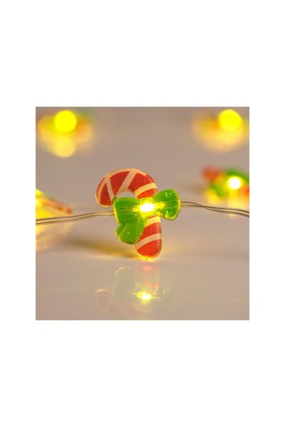 Jumbo Светещи бонбони 10 LED гирлянди на батерии 0.90м - Топло бяло