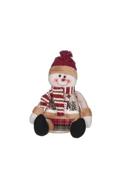 Jumbo Figurina Decorativa de Craciun Om de Zapada cu Fular Caciula 24cm